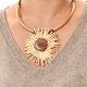 Collar corto sol con piedra natural marrón