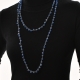 Collar largo de cuentas de cristales azul