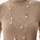 Collar largo doble cadena con perlas