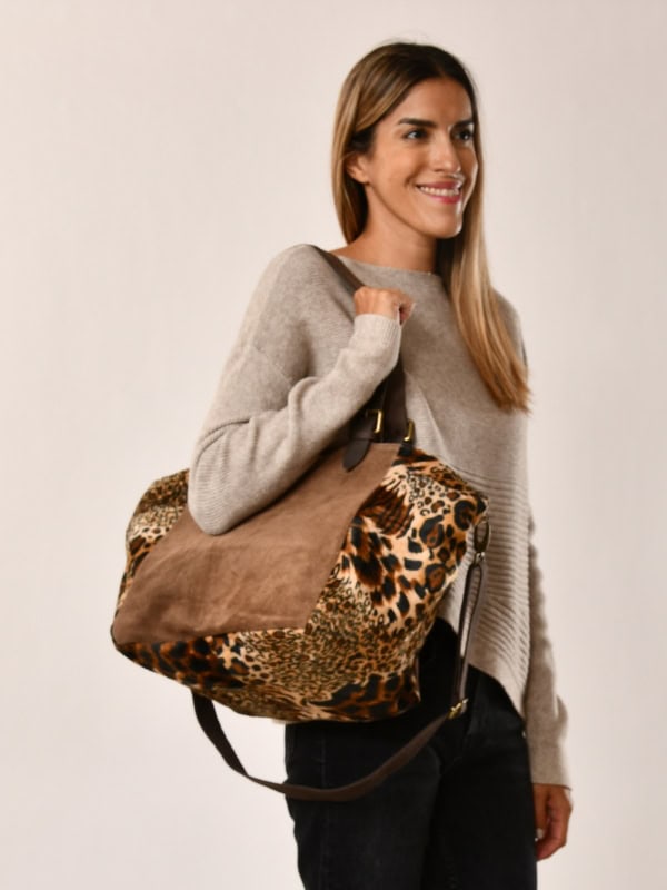 Bolso shopper piel serraje