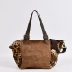 Bolso shopper piel serraje taupe