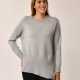 Jersey de mujer extrasuave asimétrico abertura lateral GRIS