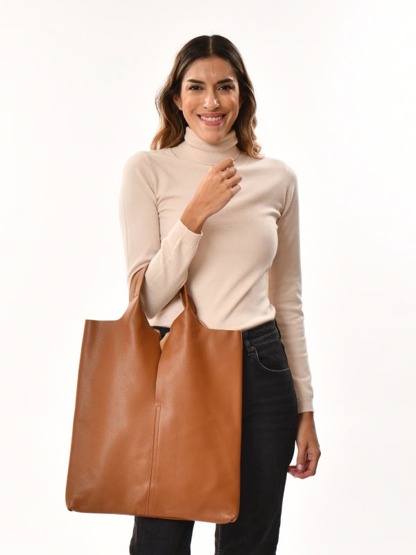 Bolso piel shopper CUERO