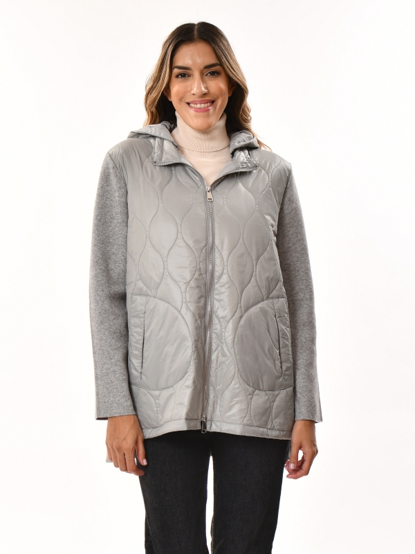 Chaqueta mujer acolchada con capucha gris