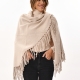 Chal de punto con flecos BEIGE
