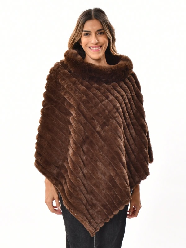 Poncho pelo sintético MARRON