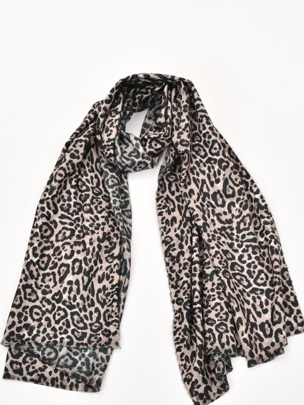 Bufanda Animal Print Tacto Suave taupe claro