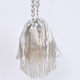 Bolso de fiesta con flecos PLATEADO