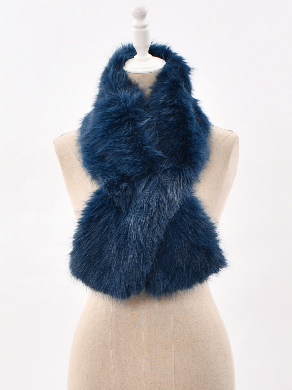 Cuello de pelo sintético imitación pelo zorro azul