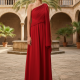 Vestido fiesta largo asimétrico estilo griego