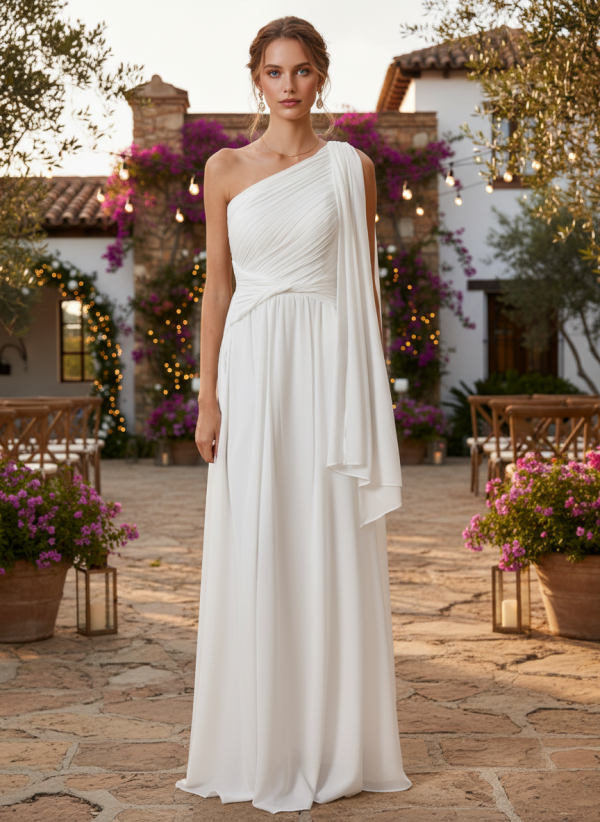Vestido fiesta largo asimétrico estilo griego - Imagen 12