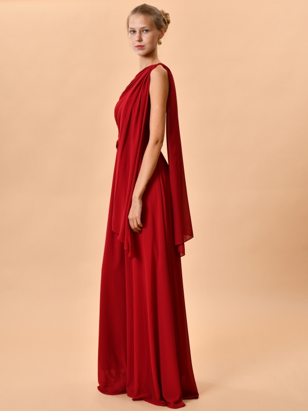 Vestido fiesta largo asimétrico estilo griego PERFILÇ