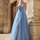 Vestido fiesta largo tul con brillos