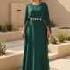 Vestido de fiesta largo con mangas volantes - Tallas Grandes verde