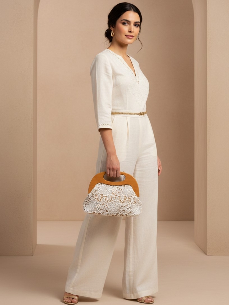 Bolso de mano elegante bordado