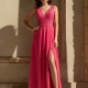 Vestido largo fiesta DAVINA fucsia