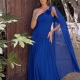 Vestido fiesta largo con espalda ajustable Penélope azulon