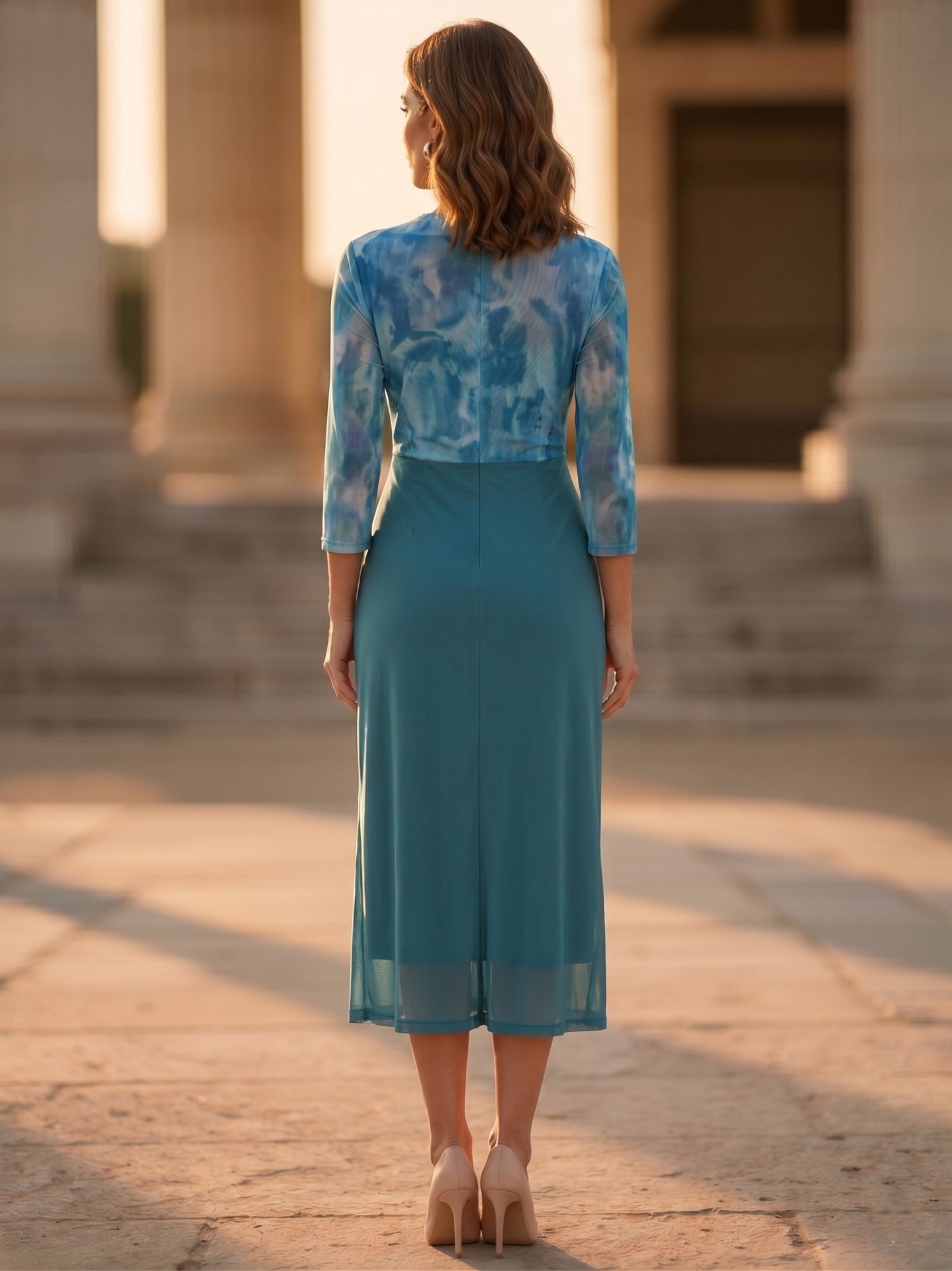Vestido fiesta midi con nudo - Tallas Grandes - Imagen 2