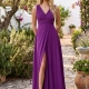 Vestido fiesta simple y sencillo damas de honor violeta
