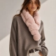 Bufanda Cuello pelo sintético extra suave cruzada arrugada