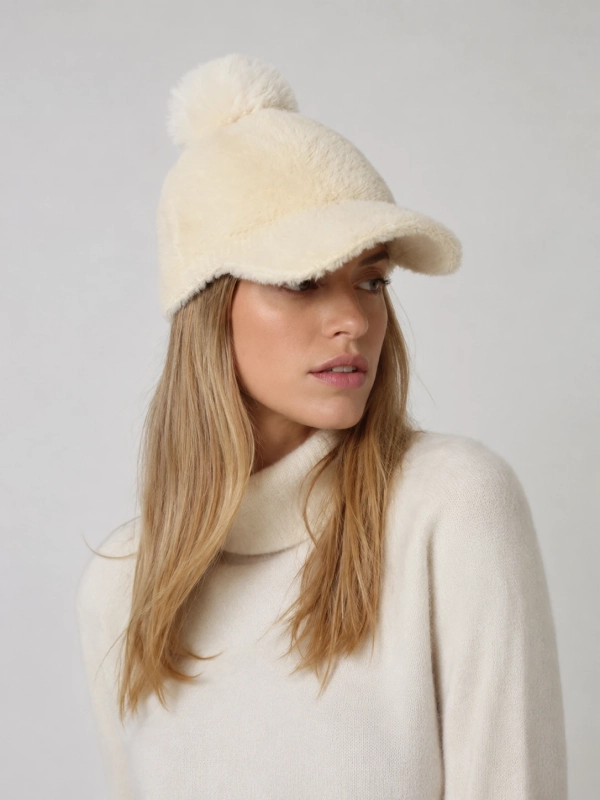 Gorro mujer con visera soft BLANCO