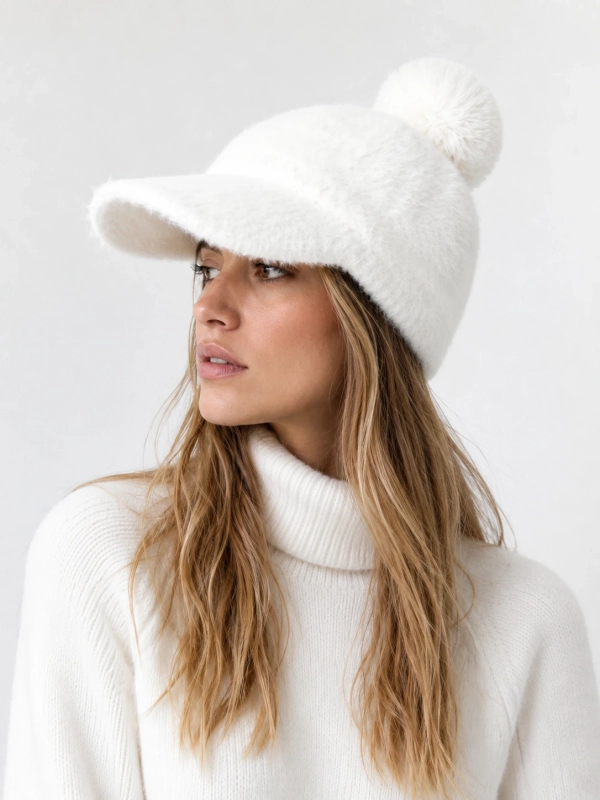 Gorro mujer con visera soft BLANCO