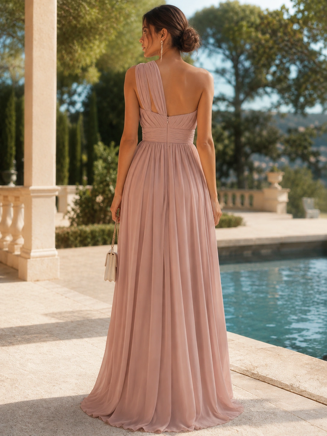 Vestido largo de fiesta HERA ESPALDA