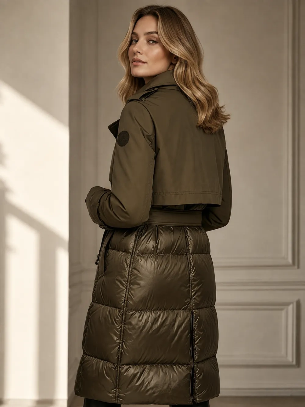 Gabardina Acolchada Con Cinturón ESPALDA