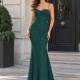 Vestido Fiesta Largo bordado floral verde